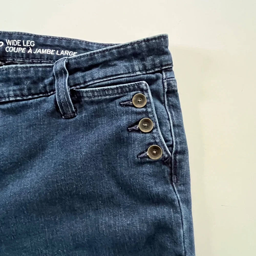 Gap Womens Sailor Jeans Wide Leg Coupe A Jambe Sz 12/31 R Dark Wash Retro 70s - Picture 4 of 11